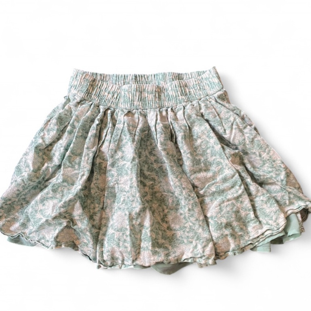 American Eagle Outfitters Floral Mini Skirt - Green and White